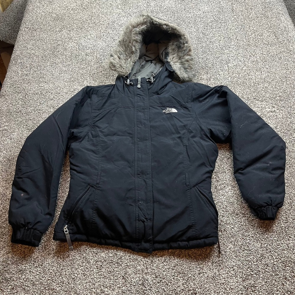 The North Face Black Puffer Jacket with Fur Hood